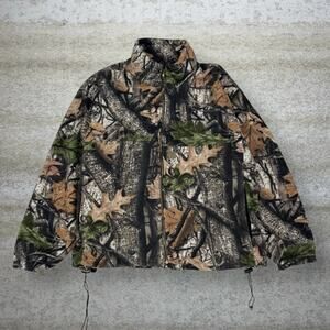 Vintage 90s Big Bill Jacket Mens 2XL Hunting Camo Fleece Full Zip Woodland